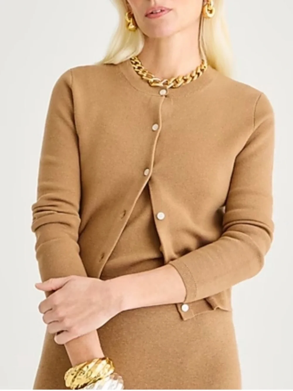 J.Crew Cardigan Sweater in TENCEL lyocell Button Up Brown Size XS NEW